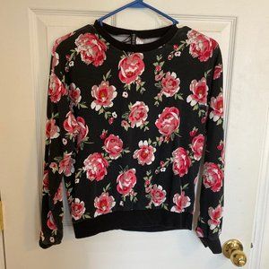Flower Print Crew Neck